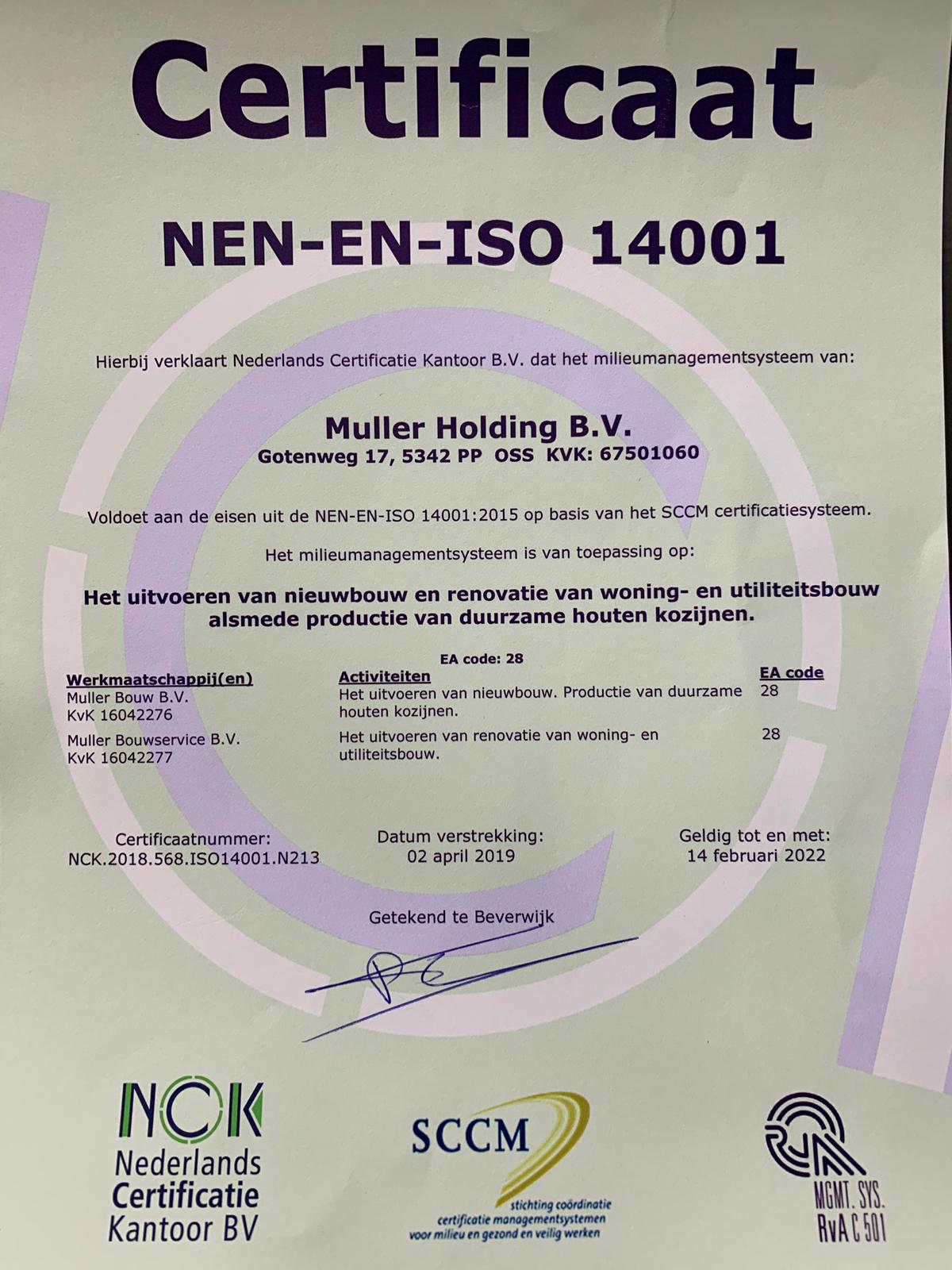 ISO-14001 certificaat